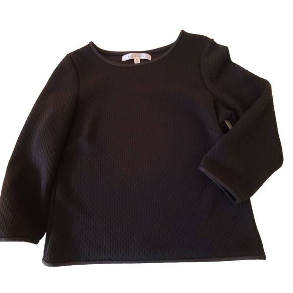 Max Studio Womens Long-Sleeve Scoop Neck Solid Black Top Medium - Picture 10 of 10